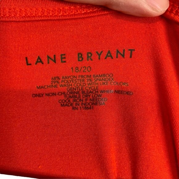 Lane Bryant Red T-Shirt Scoop Neck Short Sleeve Plus Size 18-20 - Picture 4 of 6